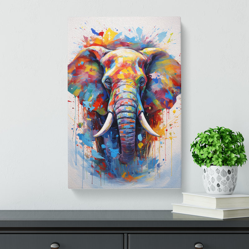 Elephant Abstract - Wrapped Canvas, 50cm H x 35cm W x 3cm D