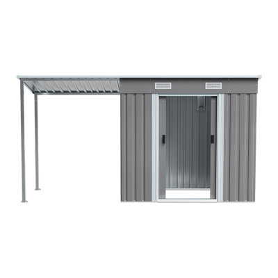 Cassien Garden With Lean-To 6.5 ft. W x 4 ft. D Metal Pent Garage Shed