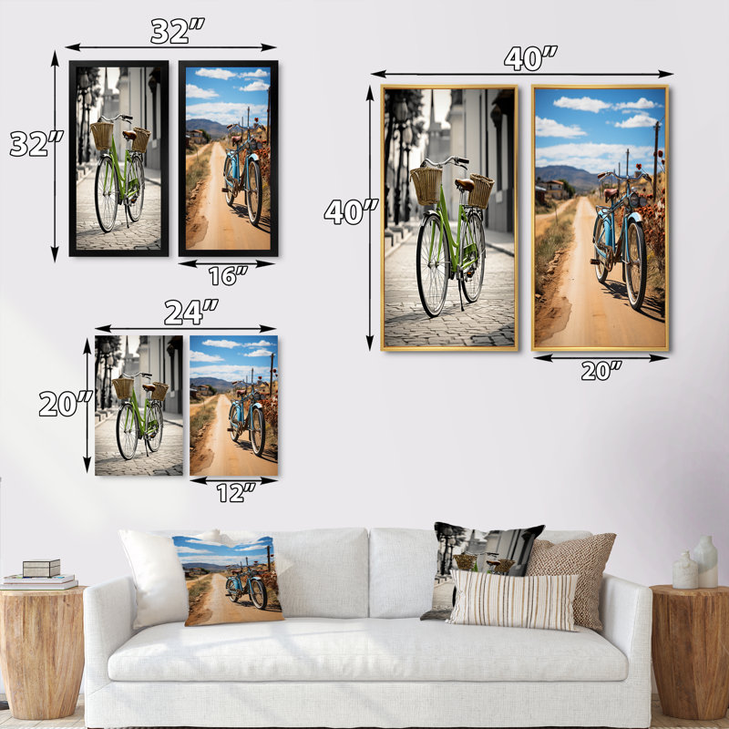 Ensemble de 2 pièces de vélos à deux roues, H 20 po x l 24 po, Toile tendue