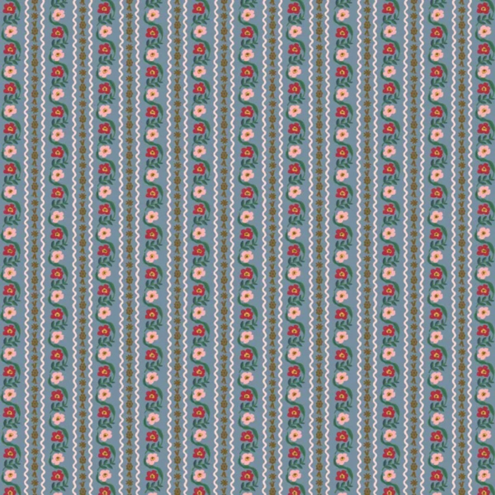 Rifle Paper Co. x Cloth & Company Bristol Armchair, Espresso, Delphine Slate
