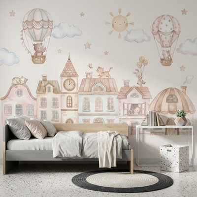 Papier peint montgolfière amovible