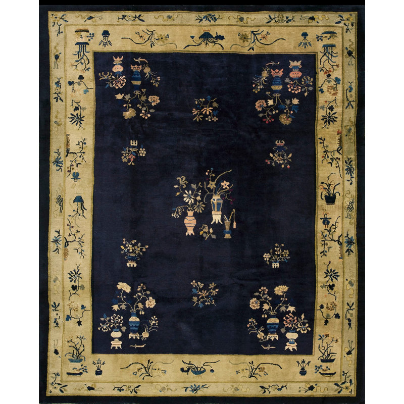 Handmade Wool Floral and Oriental Area Rug
