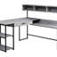 Bureau d'ordinateur, bureau personnel, coin, tiroirs de rangement, forme en L, travail, ordinateur portable, stratifié, métal, contemporain, moderne-1954340155