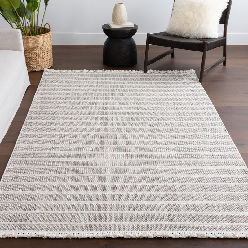 Lucretia Striped Tassels Area Rug, Rectangle 5' x 8'