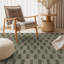 Tapis d'intérieur à damier vert sauge tissé à la machine, doux et moelleux, à hauteur variable.-786313446-786313447