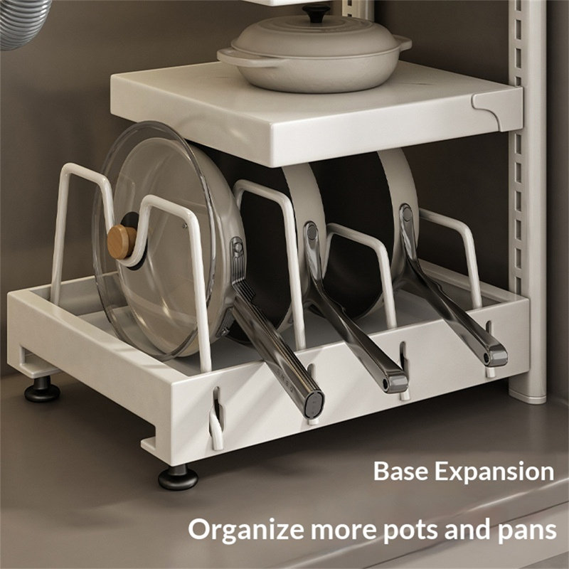 Support de batterie de cuisine pliable, modèle haut à deux niveaux, Blanc