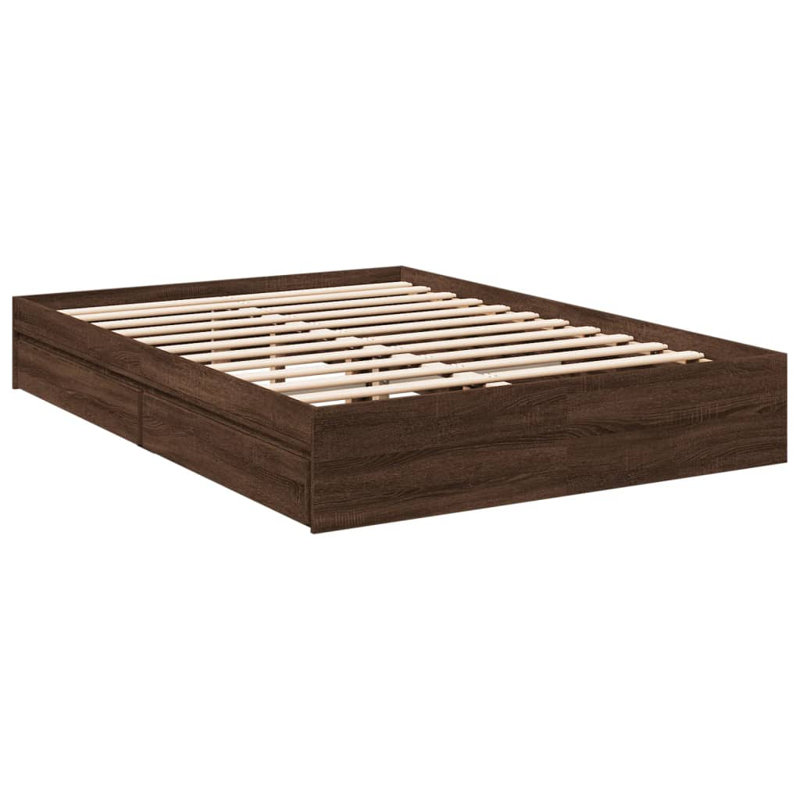 Greger Bed, Brown Oak, 135 x 190cm