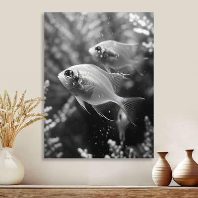 Monogramme d'aquariums de poissons gris gris - Aquariums, salon d'art mural