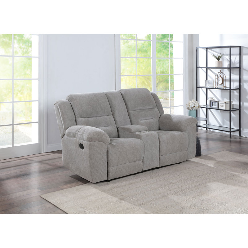 Rodden Chenille Upholstered Reclining Loveseat Grey
