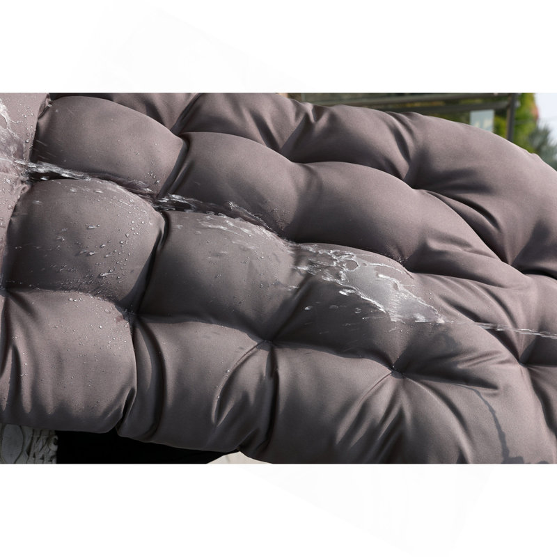 Fauteuil à œufs avec support Balancelle d'extérieur pliable en osier suspendu pour balcon de chambre avec coussins 350Lbs