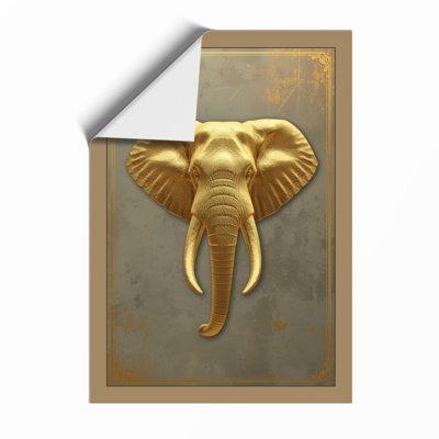 Golden Elephant Art Deco - Framed Print