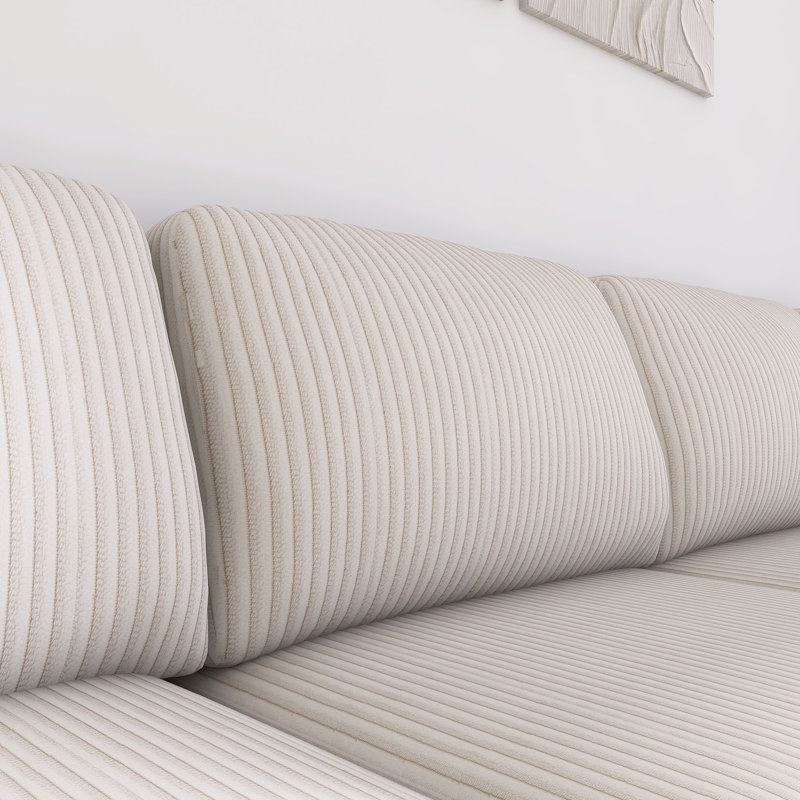 U-SHAPED COMBINATION SOFA WITH SPONGE-FILLEDCUSHIONS, Beige