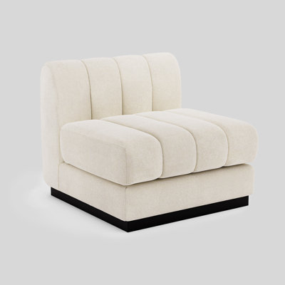 Modular Sectional Sofa, 3-Seater Contemporary Sleeper Sofa with Solid Wood Base