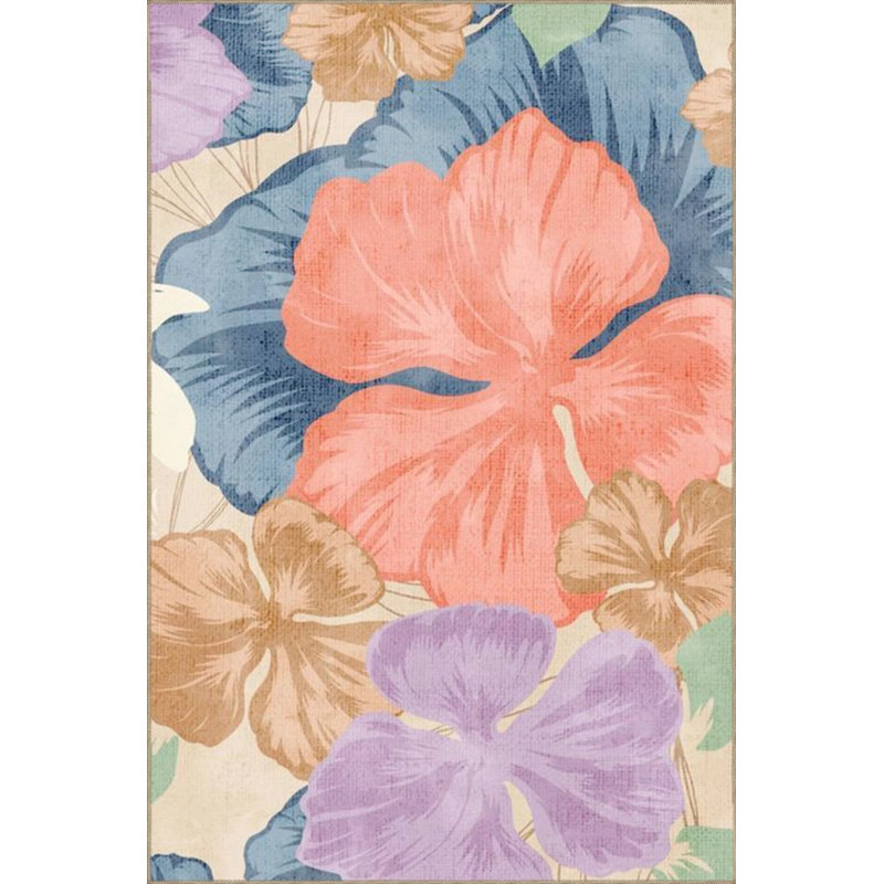 Tapis tissé multicolore à grandes feuilles, Rectangle 2 pi 4 po x 4 pi