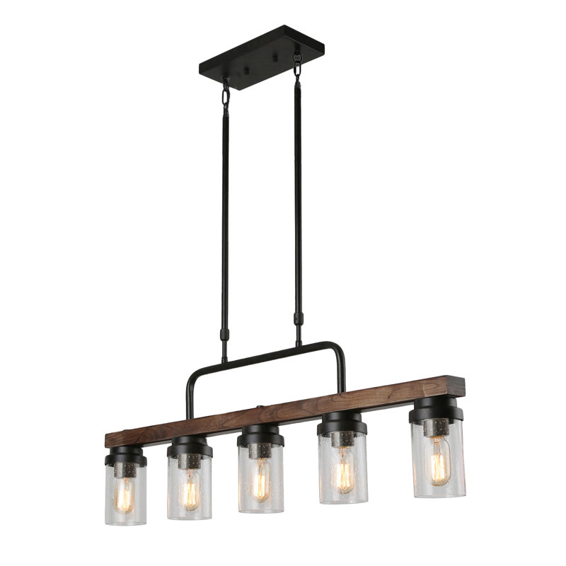 Kitchen Island Lighting Farmhouse Linear Chandelier for Dining Room Hanging Light Fixture
