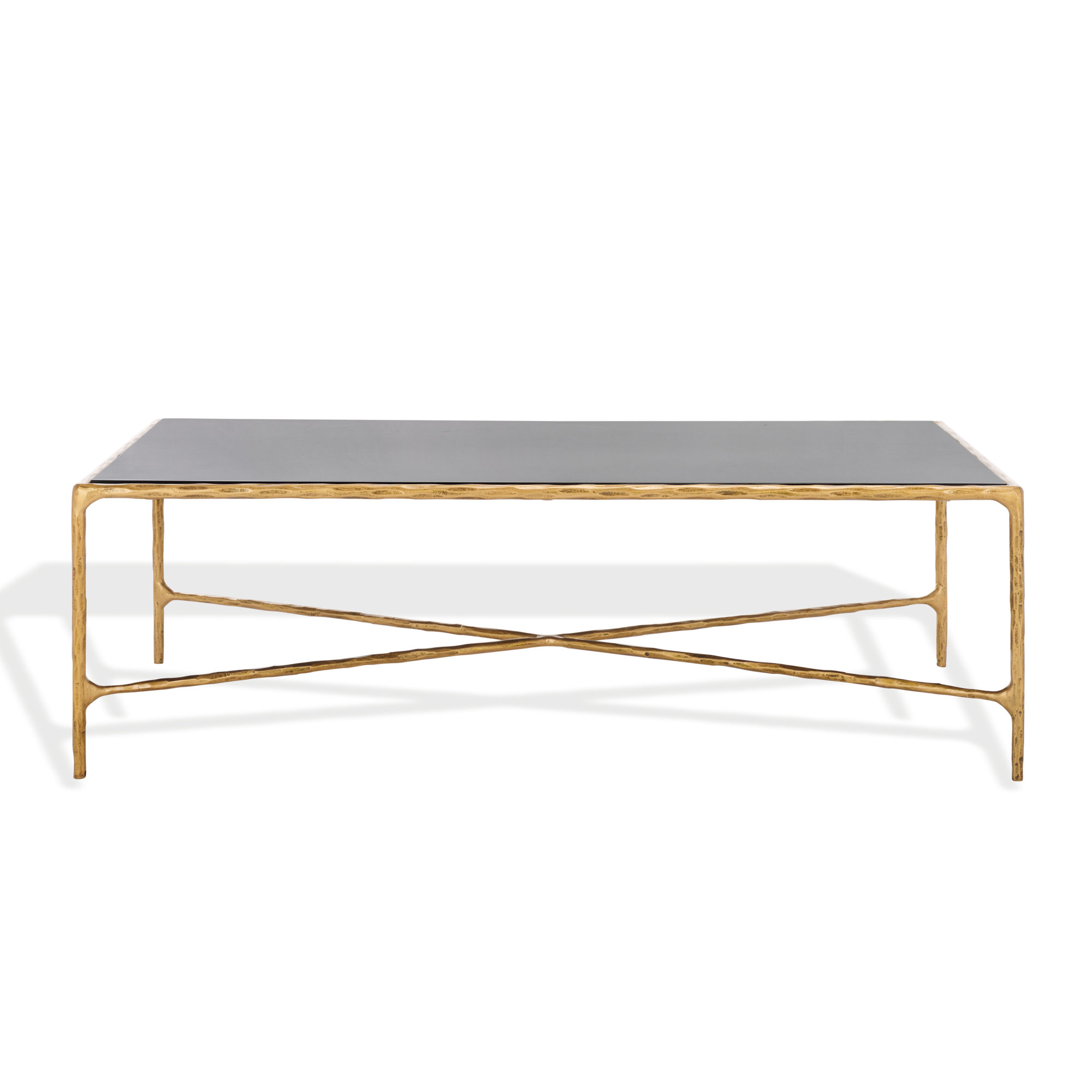 Evelynn Single Coffee Table, Black, Brass