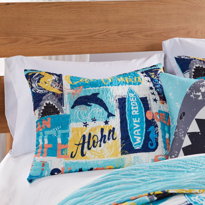 Greenland Home Fasions Wave Rider Blue Standard Sham, 20x26