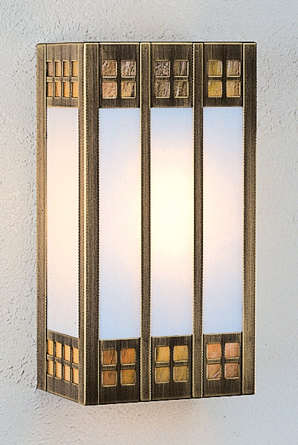 Ada Applique Murale à 1 Lumière Glasgow, 12" H x 6.5" L x 4" D, Cuivre brut, Brume de pluie