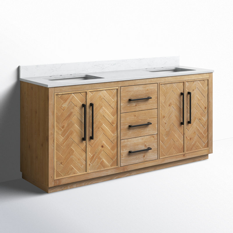 Meuble-lavabo double Eris 72 avec comptoir