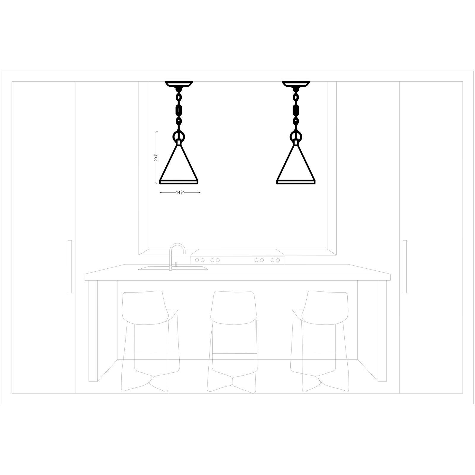 Single Light Metal Dimmable Pendant, 20.5" H x 14.25" W x 14.25" D, White