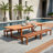Anautica 8 - Person Eucalyptus Solid Wood Patio Dining Set Extendable and Umbrella Hole Included Rectangular Table