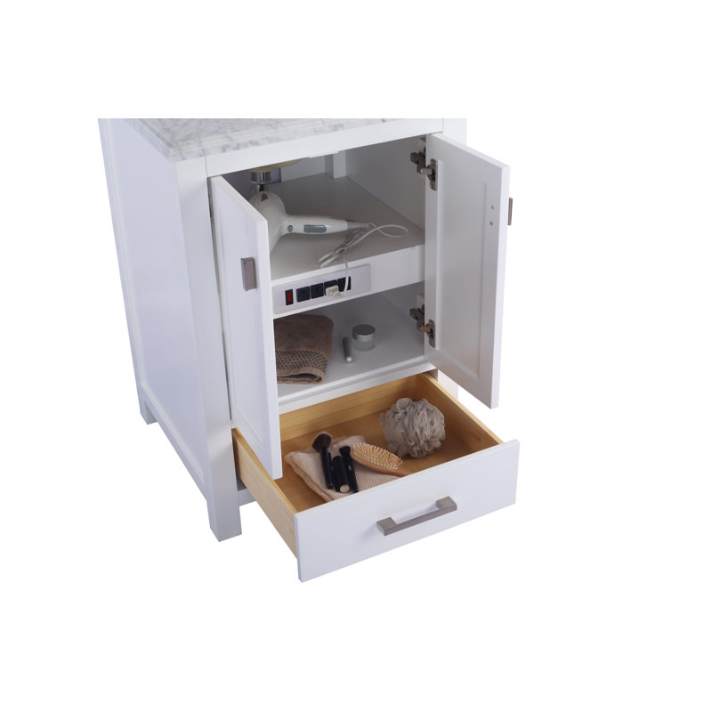 Base de meuble-lavabo simple 23,1 po seulement en blanc, Blanc