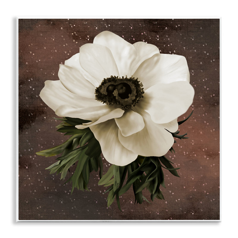 Anémone sur plaque murale brune, design par Jennifer Stith