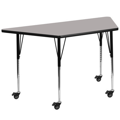 Goddard Mobile Trapezoid HP Laminate Activity Table - Adjustable Legs