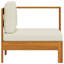 Canapé en bois Canapé de jardin d'extérieur durable standard en bois d'acacia blanc crème