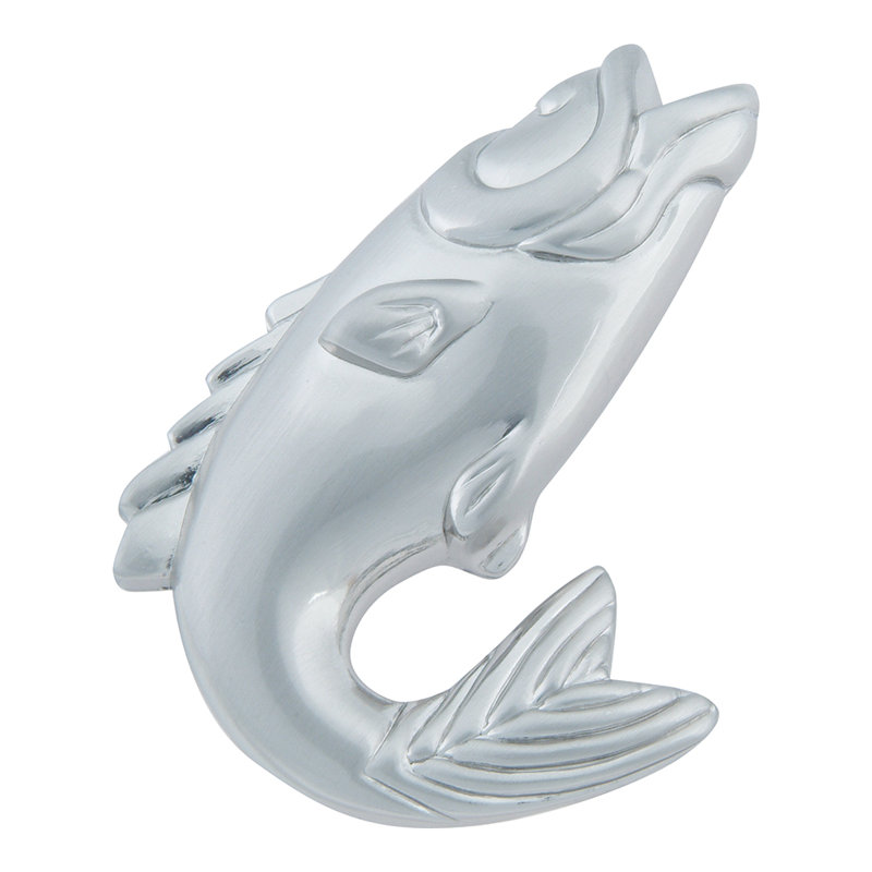Fish 2 1/4" Length Novelty Knob, Brushed Nickel