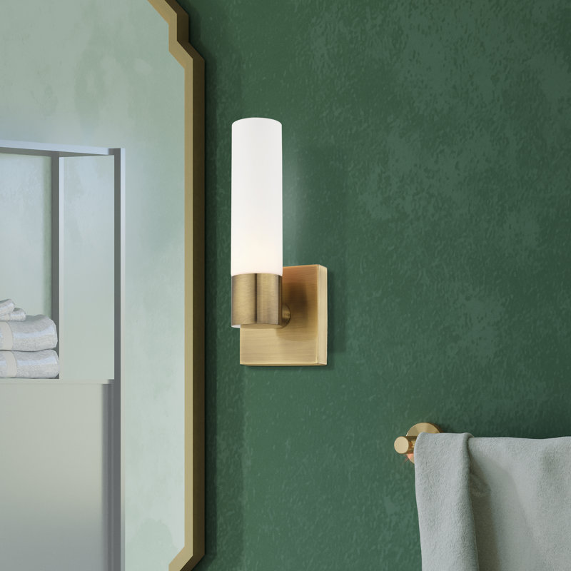 Fulton Steel Armed Sconce, Antique Brass