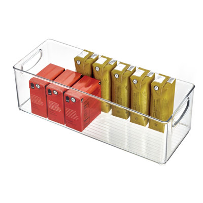 iDesign Recycled Plastic Stackable Storage Bin with Handles - Clear