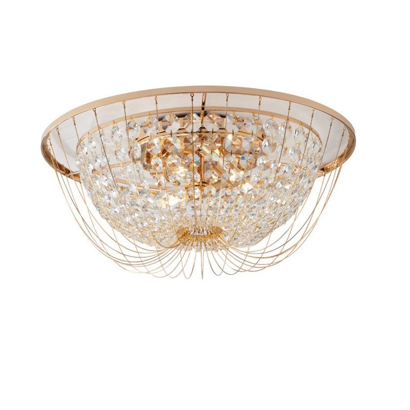Graf Flush Mount, 22cm H x 45cm W x 45cm D, 4 Lights, Gold