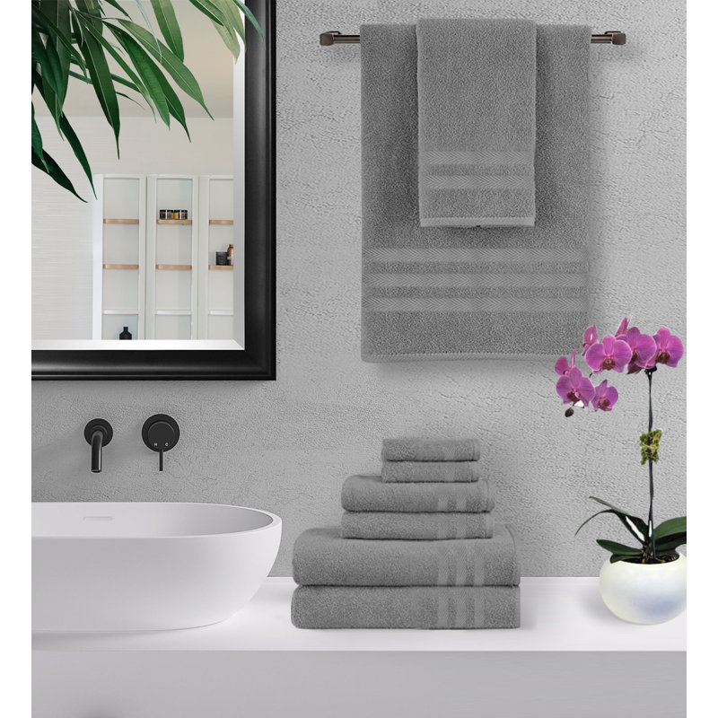 Ensemble de serviettes 6 pièces 100% coton , Gris