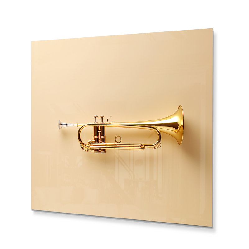 «Gold Trumpet Call Bold Brass I» sur, H 36 po x l 36 po x P 1,5 po