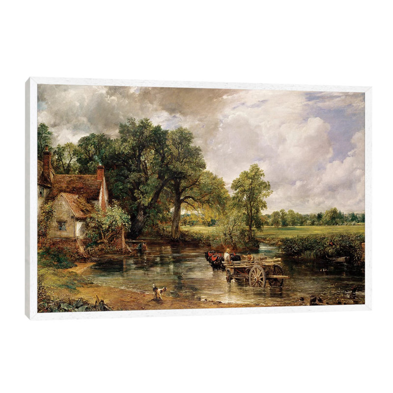 The Hay Wain, 1821 by John Constable - Floater Frame Print on Canvas, 66.04cm H x 101.6cm W, White