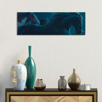 Nite Horses by Jan Martin Mcguire - Wrapped Canvas Panoramic Gallery-Wrapped Canvas Giclée