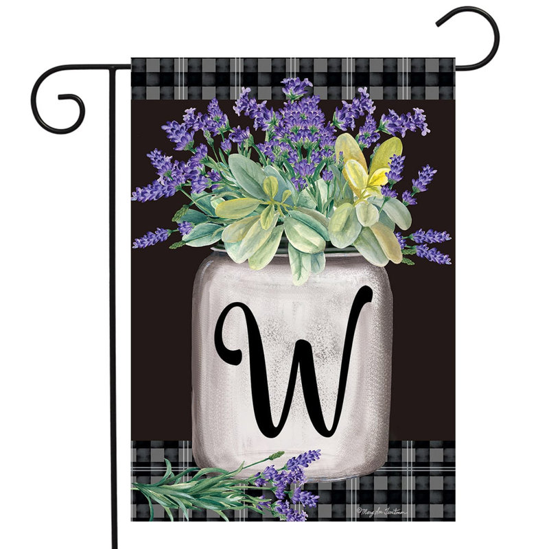 Drapeau de jardin ferme monogramme lettre W