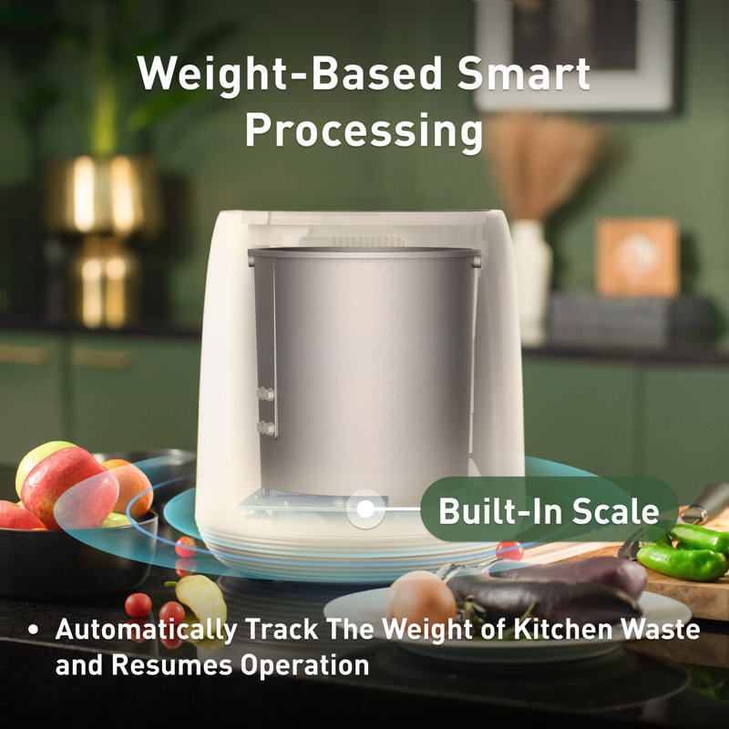 1.05 Gallons Indoor Kitchen Composter, White