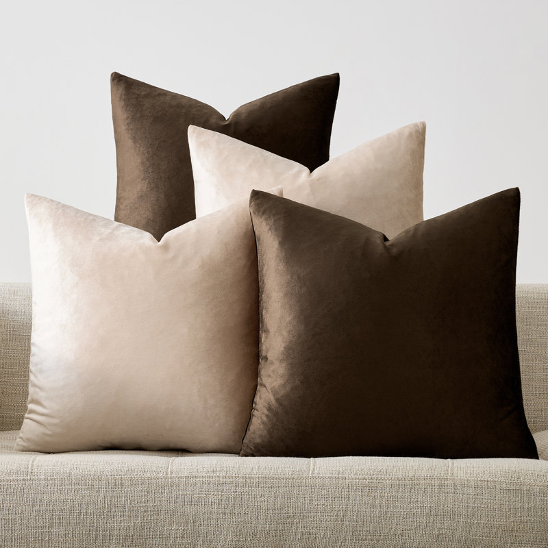 Ensemble de 4 housses de coussin en velours de luxe, housse décorative douce pour canapé-lit, salon, canapé, chambre à coucher