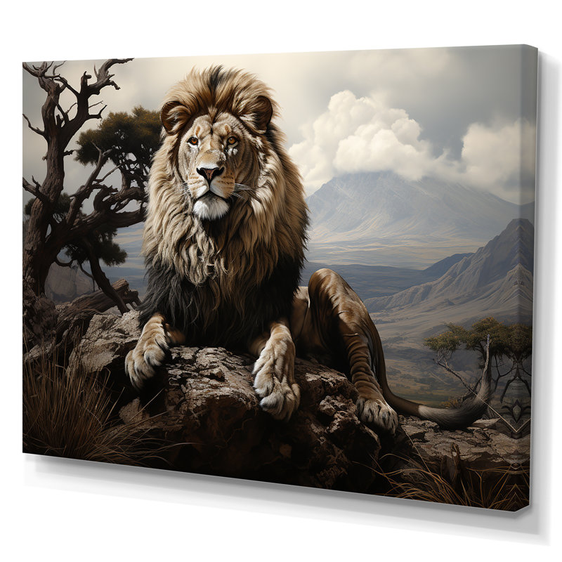 Golden Lions Vigilance Grace - imprimé, Toile tendue, H 12 po x l 20 po x P 1 po