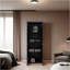 Armoire haute à 2 portes avec 4 tablettes et rangement vertical Wenge-1123587499