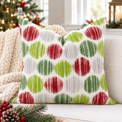 Geometric and Dots Cotton Throw Pillow