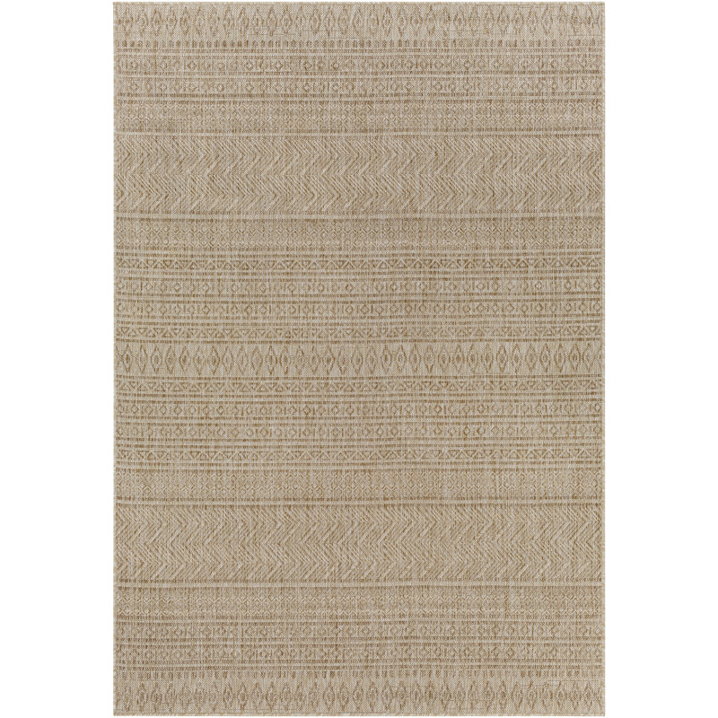 Tapis intérieur / extérieur brun clair Mendota, Rectangle 7 pi 10 po x 10 pi 2 po
