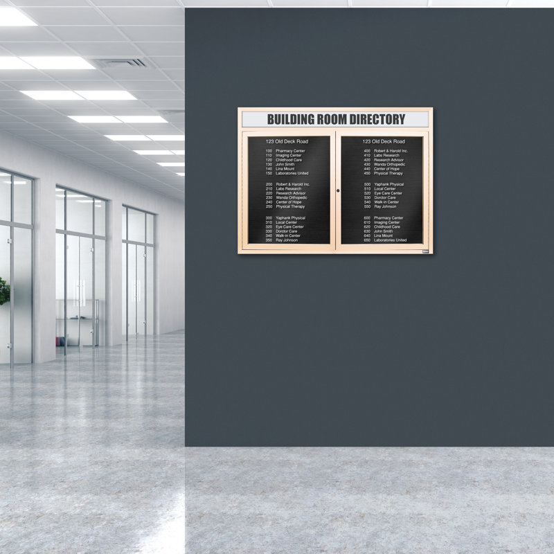 Carte à fixation murale délimitée directory cabinet, Ivoire thermolaqué, Deux, H 36 po x l 48 po