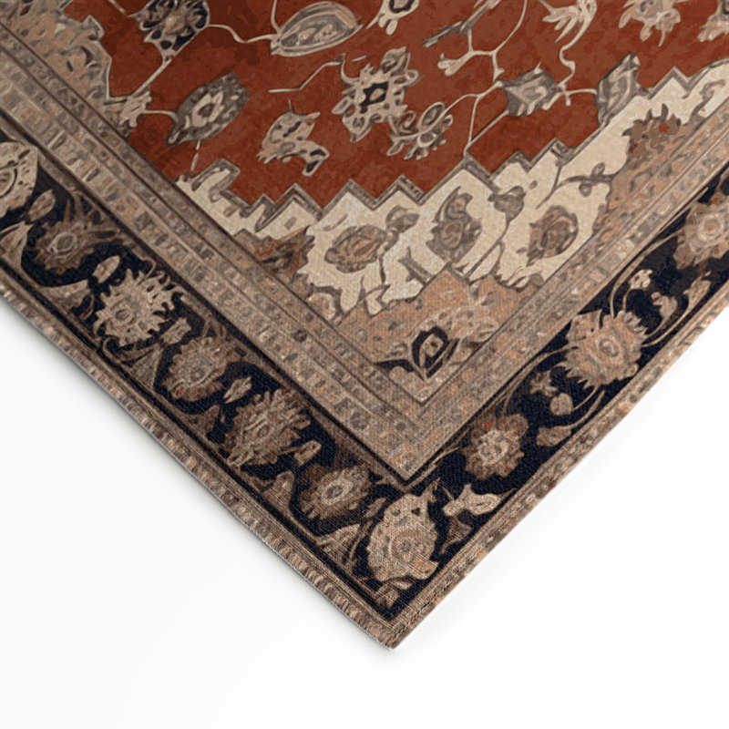 Tapis d'intérieur et d'extérieur brun Persian, Rectangle 9 pi x 12 pi