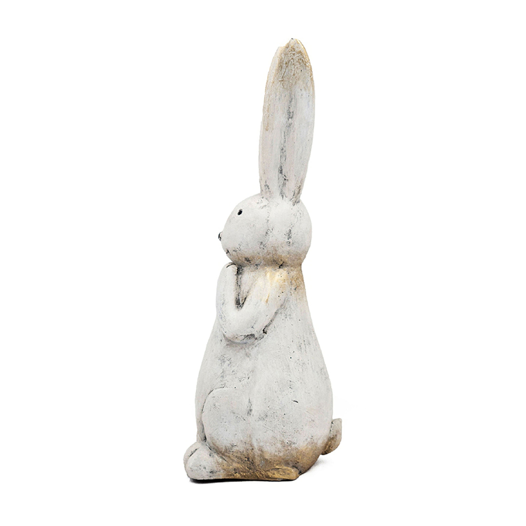 August Grove® Textured White Magnesium Bunny Rabbit with Subtle Gold ...