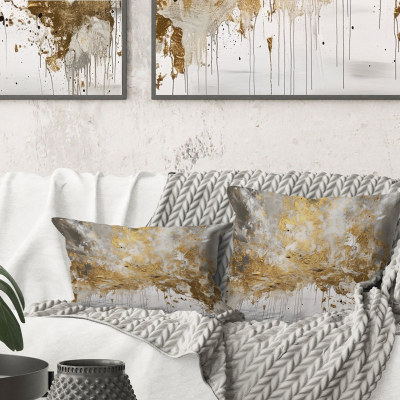 Coussin Golden Abstract, Carré, 18" x 18"