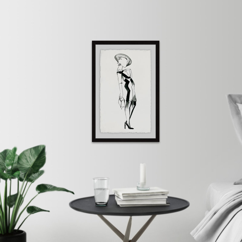 « sophistiqué lady », reproduction de peinture à l’acrylique encadrée, H 45 po x l 30 po