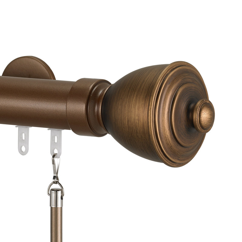 Tringle à rideaux simple 1,5 po Lawhon, H 2 po x l 120 po x P 3,75 po, Sandale